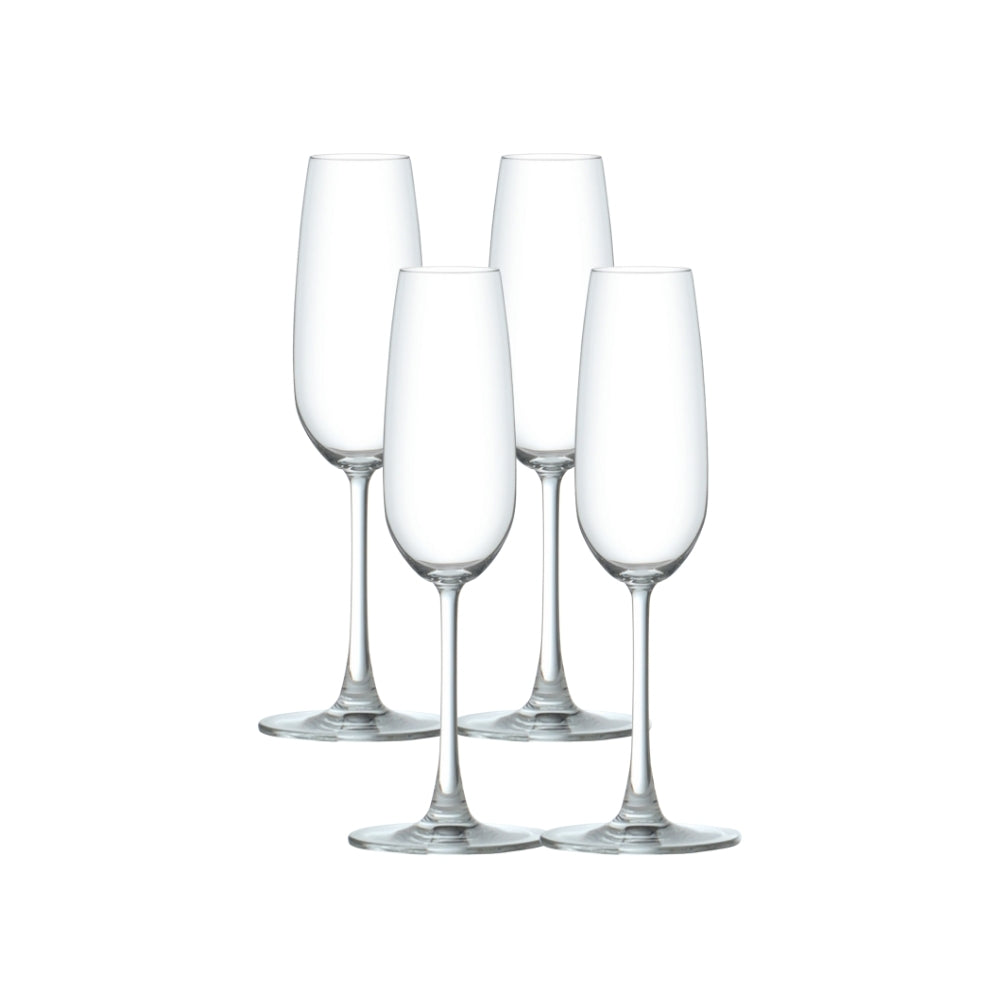 Ocean Glass Matera Champagne Flutes (4-Pieces), 7-ounce, dishwasher safe