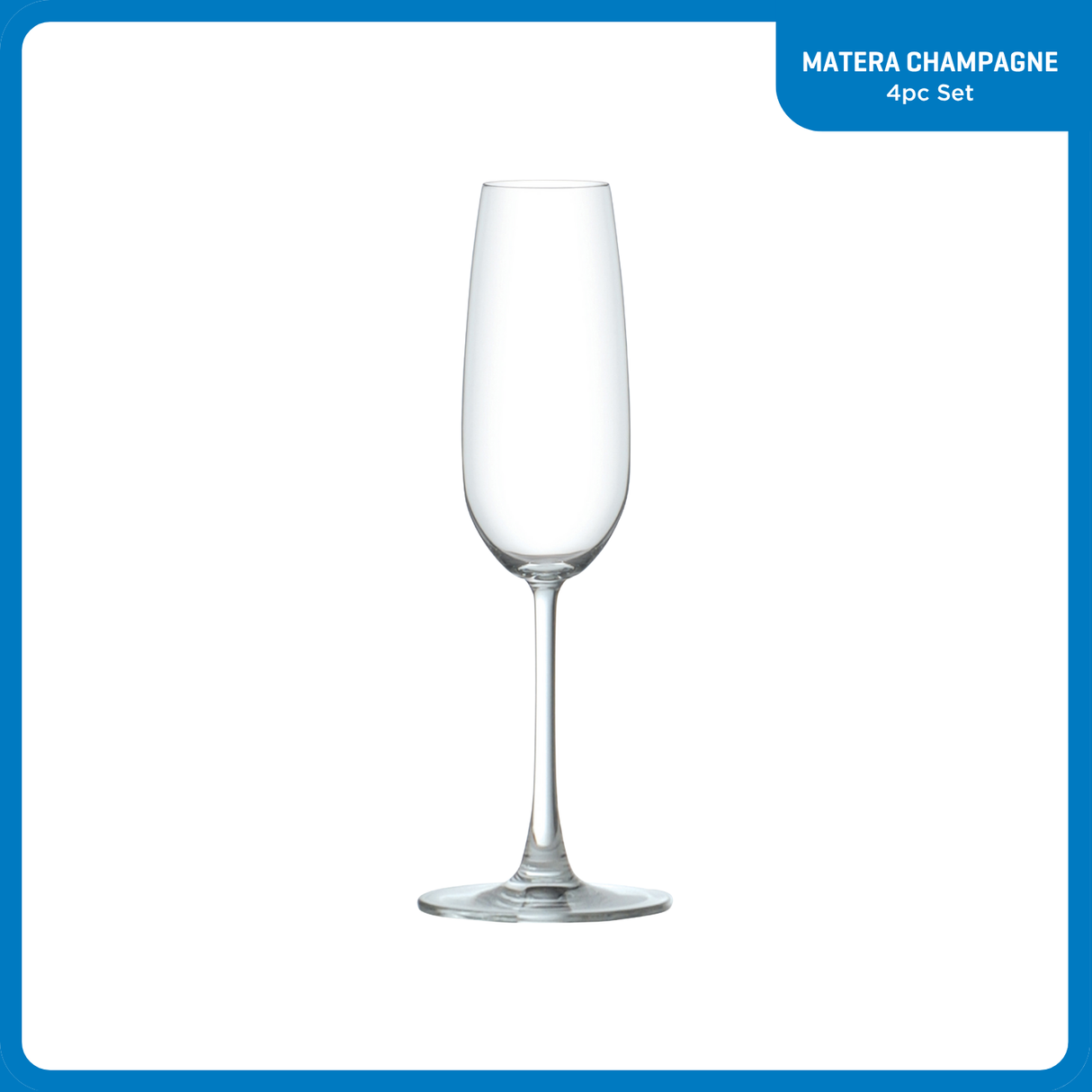 Ocean Glass Matera Champagne Flutes (4-Pieces), 7-ounce, dishwasher safe