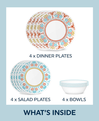 Corelle® Global Collection Terracotta Dreams 12-piece Dinnerware Set, Service for 4