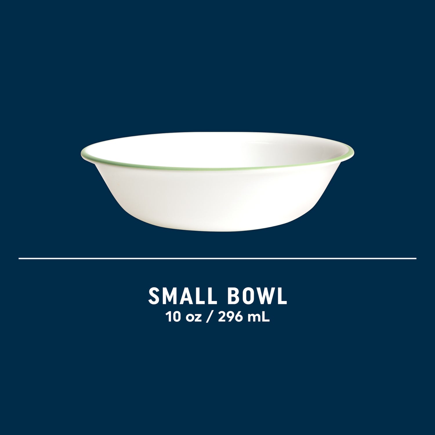 Spring Blossom Green with green rim with text small bowl 10 oz