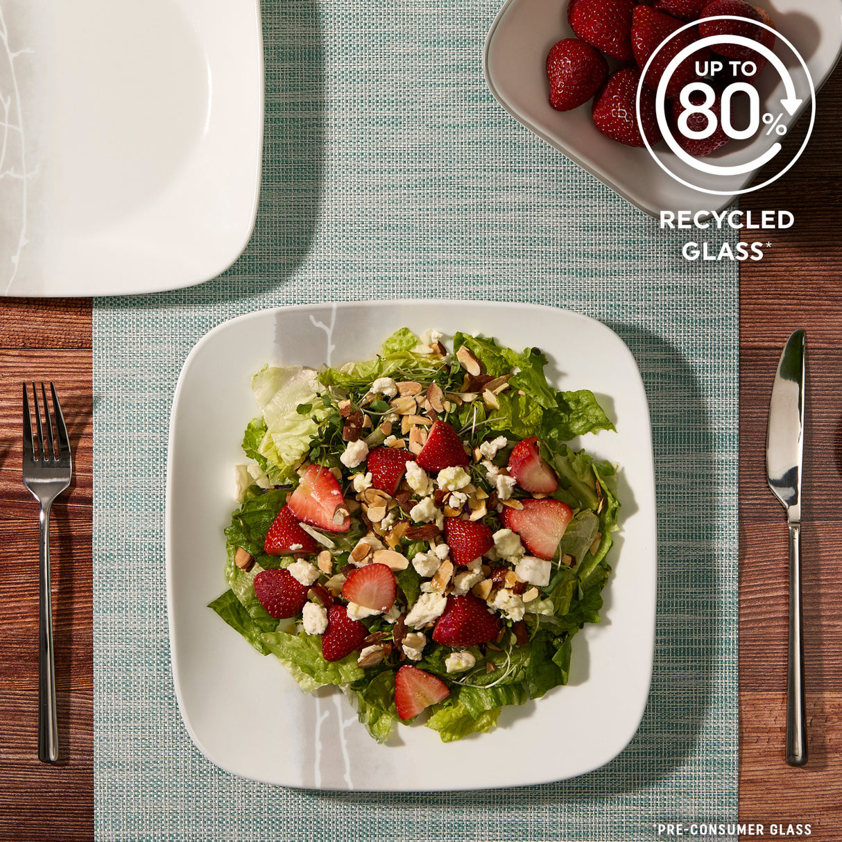 text up to 80% recycled glass