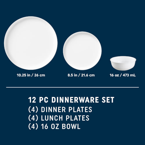 Corelle® Modern Rounds 12pc Set, Service for 4