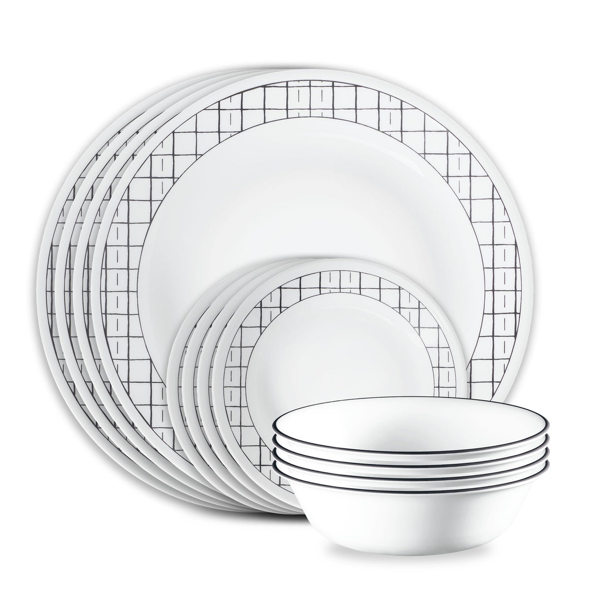 Corelle® Delicate Grid 18-piece Dinnerware Set, Service for 6