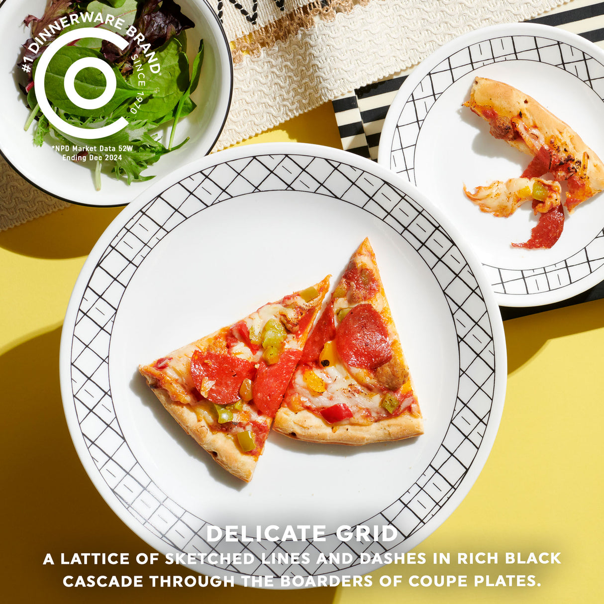 Corelle® Delicate Grid 18-piece Dinnerware Set, Service for 6