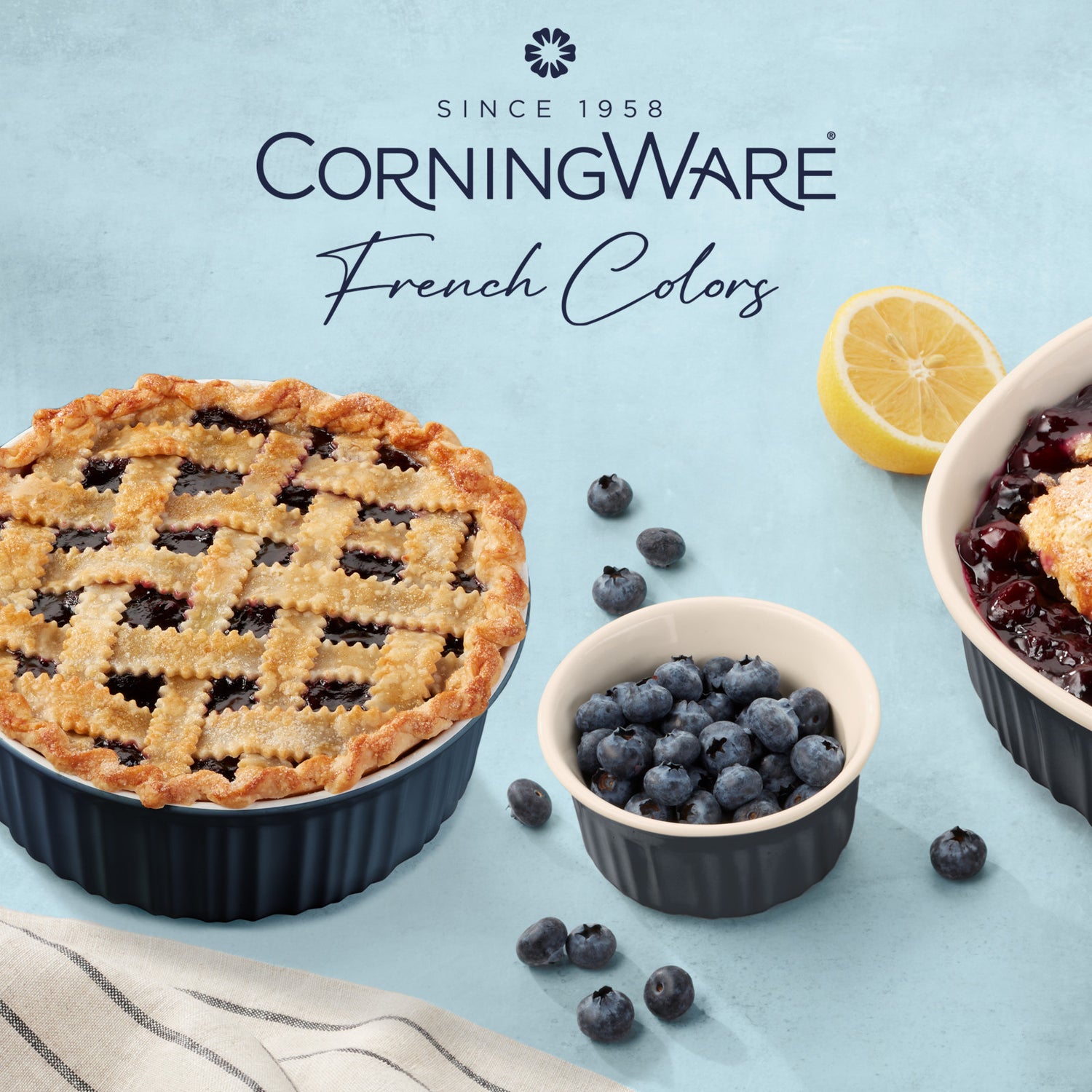 text  Corningware French Colors Since 1958