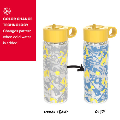 24-oz Waterbottle with text color change technology when cold water is added
