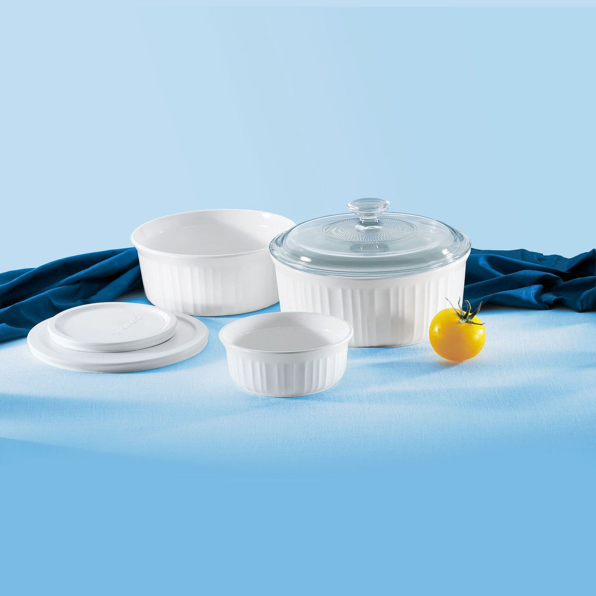 French White® 6-pc Bakeware Set on table