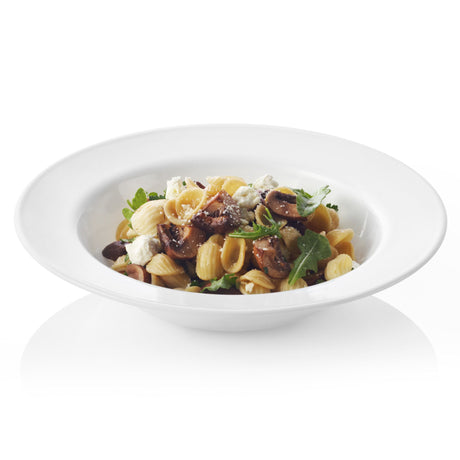  Dazzling white meal bowl showing pasta