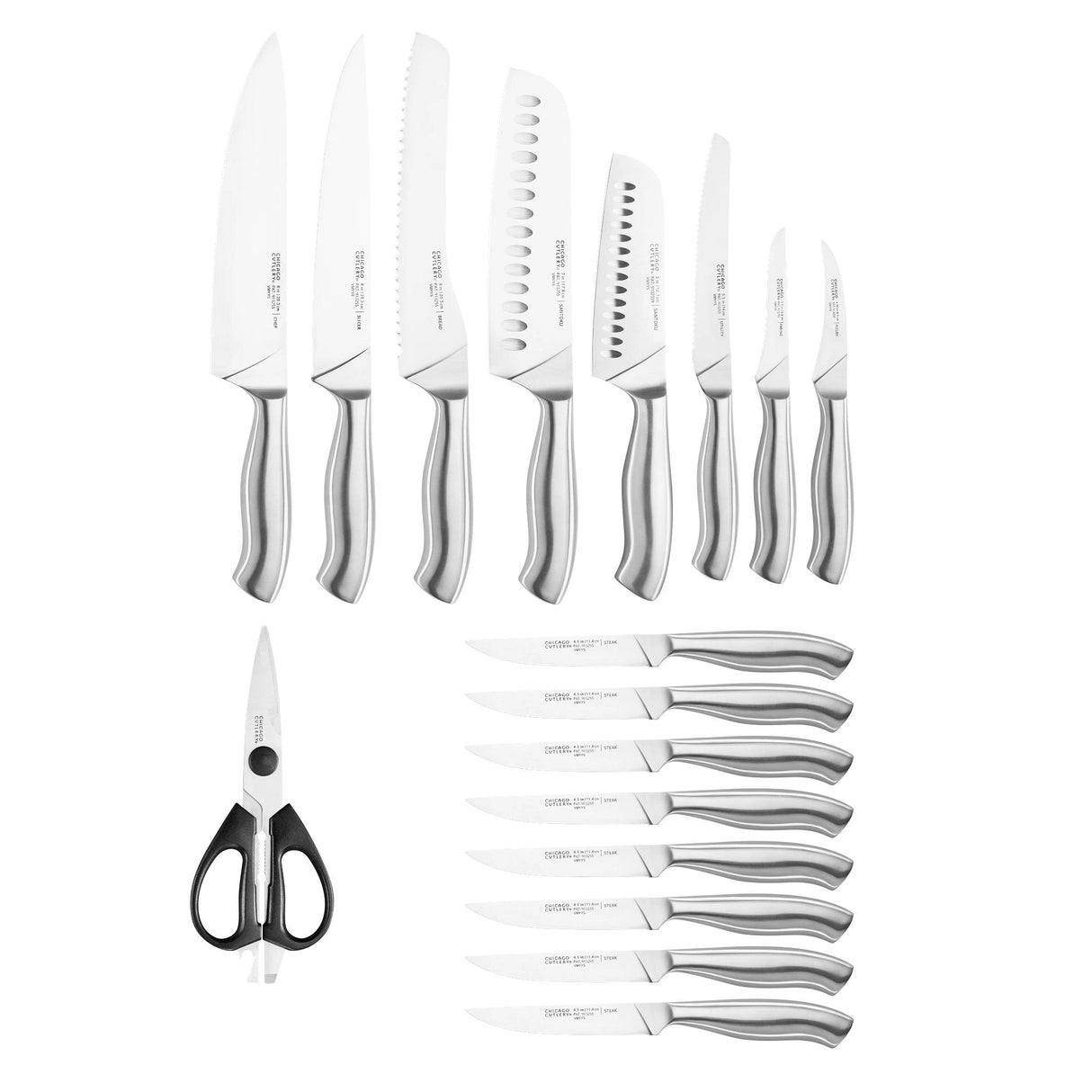 Insignia Steel® 18-piece Set displaying knives and scissors