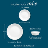  Winter Frost White dinner plate, appetizer plate &amp; bowl with sizes on each