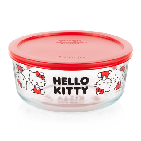  7-cup Round Glass Storage: Hello Kitty®, Upside Down - Lid Sold Separately