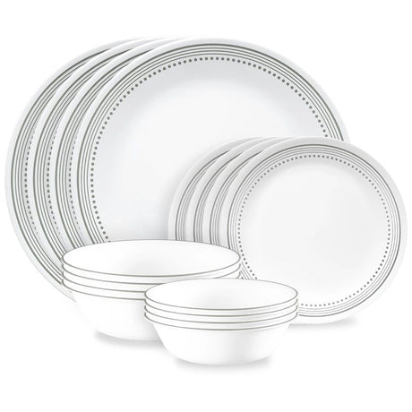 Mystic Gray 16-piece Mugless Dinnerware Set, Service for 4