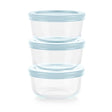 Simply Store® 6-piece 1-cup Round Glass Storage Set with Cloud Blue Lids 