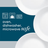  oven dishwasher microwave safe text with white plates