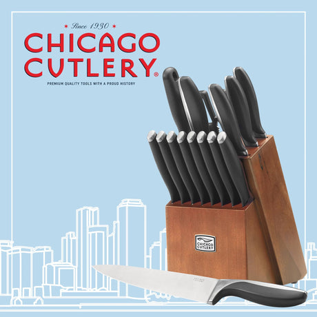 Knife Set with text Since 1930 Chicago Cutlery Premium Quality Tools with a proud history. 