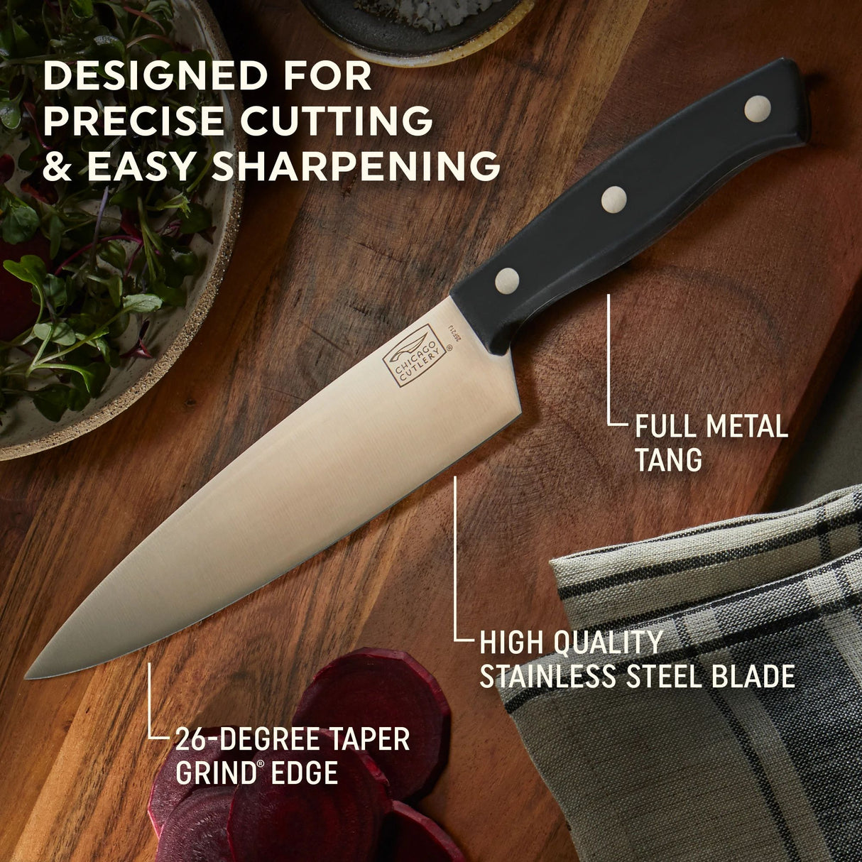Ellsworth Utlitiy Knife with text designed for precise cutting & easy sharpening