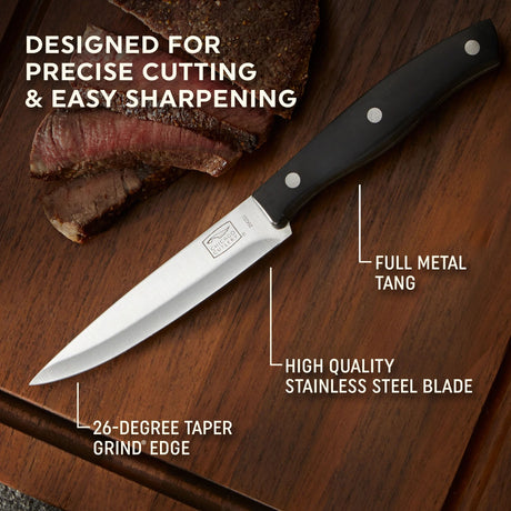  Ellsworth Steak Knife with text designed for precise cutting &amp; easy sharpening