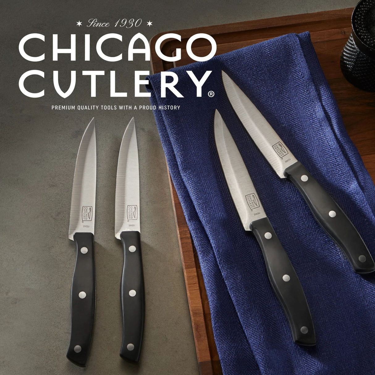 Ellsworth Steak Knife on table napkin