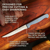  Halsted 4.5" Steak Knife with text designed for precise cutting &amp; easy sharpening