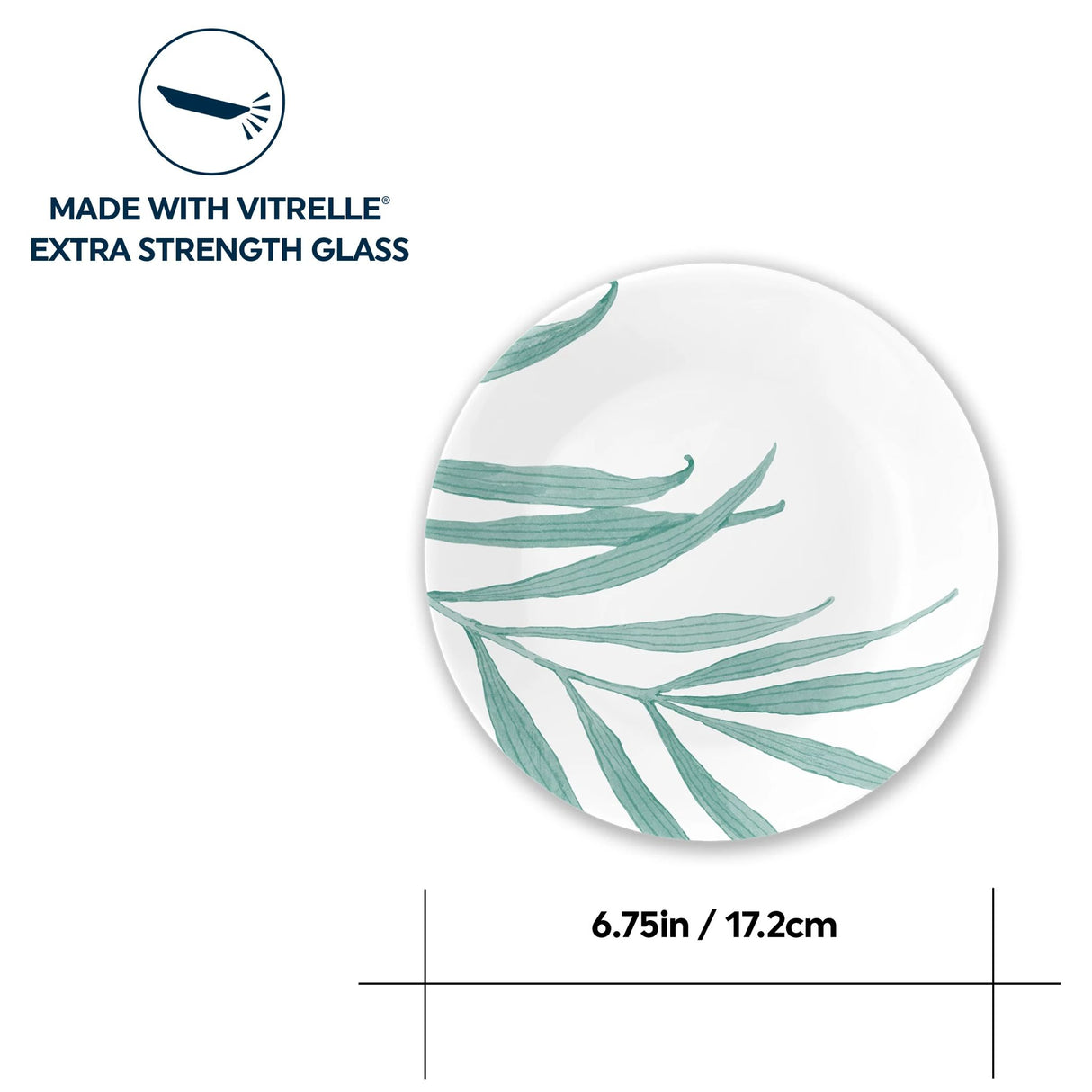 Solar Print 6.75" Appetizer Plate with text made with vitrelle extra strength glass