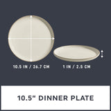  Stoneware Sea Salt 10.5" Dinnerplate with dimensions 10.5" x 1"