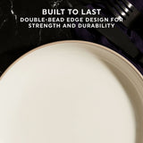  Stoneware Sea Salt 9" Meal Bowl  with text built to last durable-bead edge design for strength &amp; durability