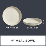  Stoneware Sea Salt 9" Meal Bowl with dimensions of 9" x 1.6"