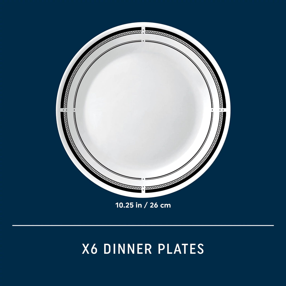 Brasserie 10.25" dinner plate with text 6 dinner plates