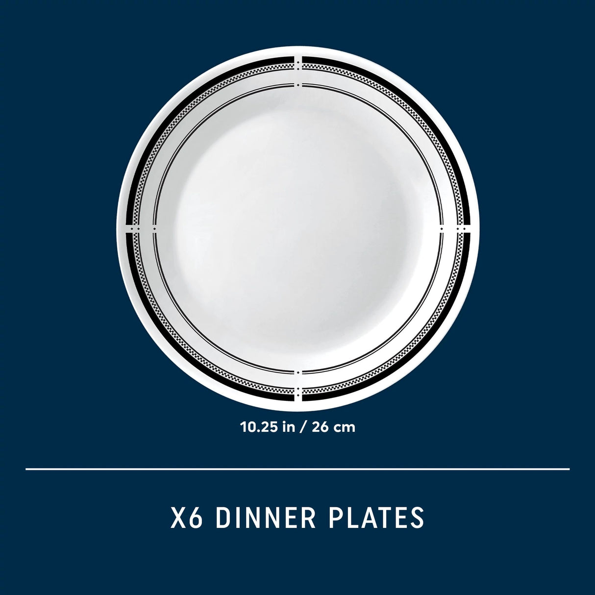  Brasserie 10.25" dinner plate with text 6 dinner plates