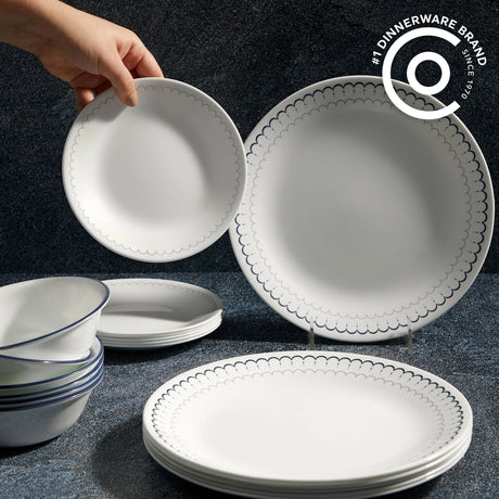  Caspian Lace 18-piece Dinnerware Set with text #1 dinnerware brand