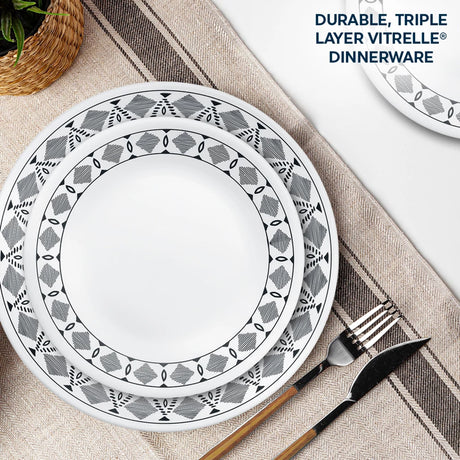  text that says durable triple layer Vitrelle dinnerware