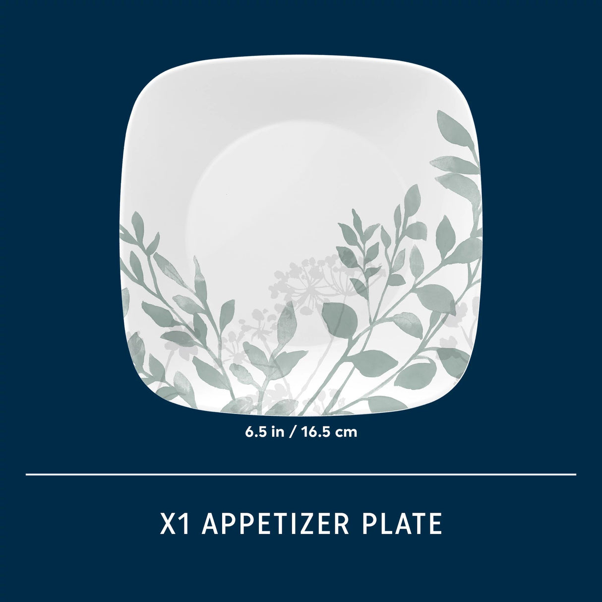 Square Amalie 6.75" Salad Plate shown with dimension in text