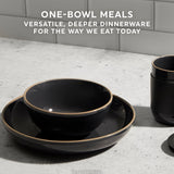  Stoneware 9" dinner pieces with text one-bowl meals versatile deepr dinnerware for the wat we eat