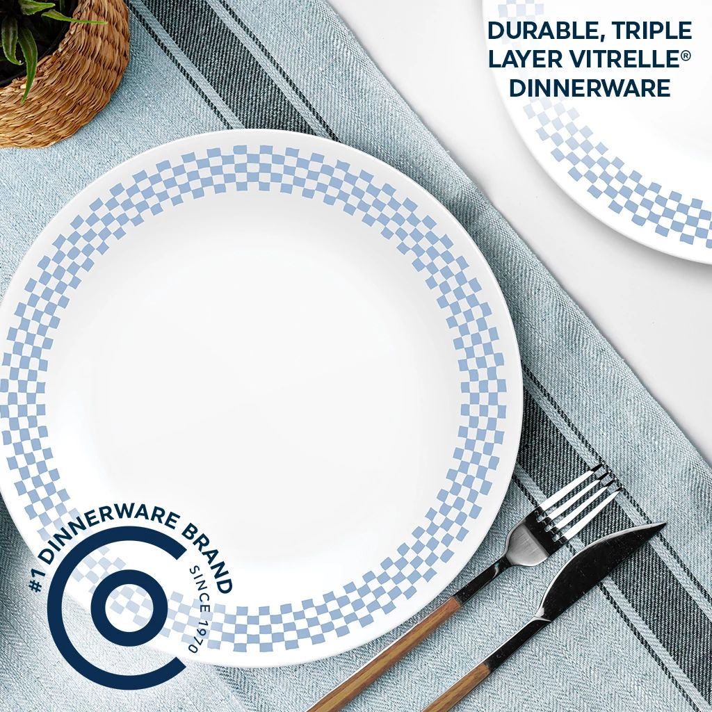 Amelia 10.25" Dinner Plate with text durable triple, layter vitrelle dinnerware