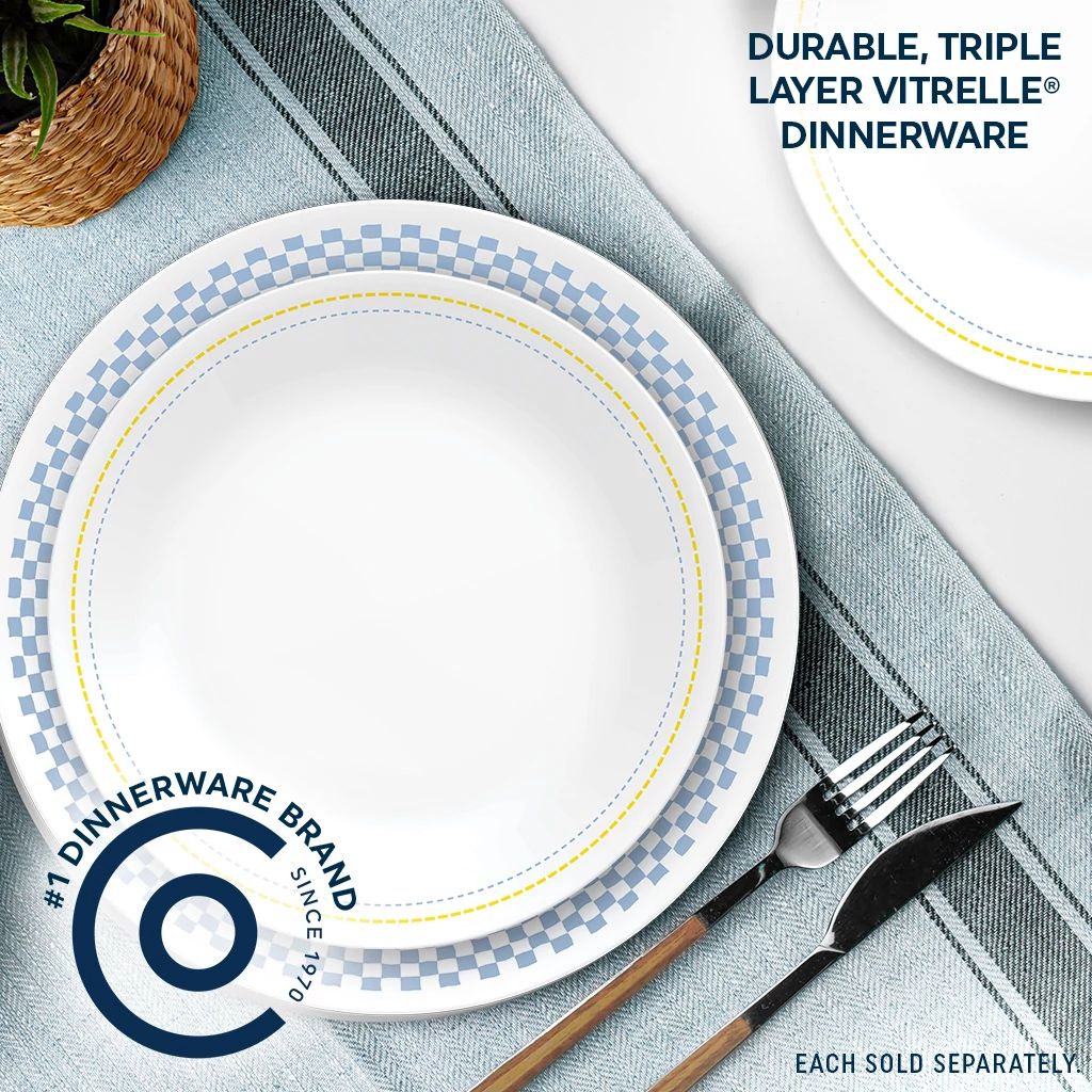 Amelia 8.5" Salad Plate with text durable triple layer vitrelle dinnerware