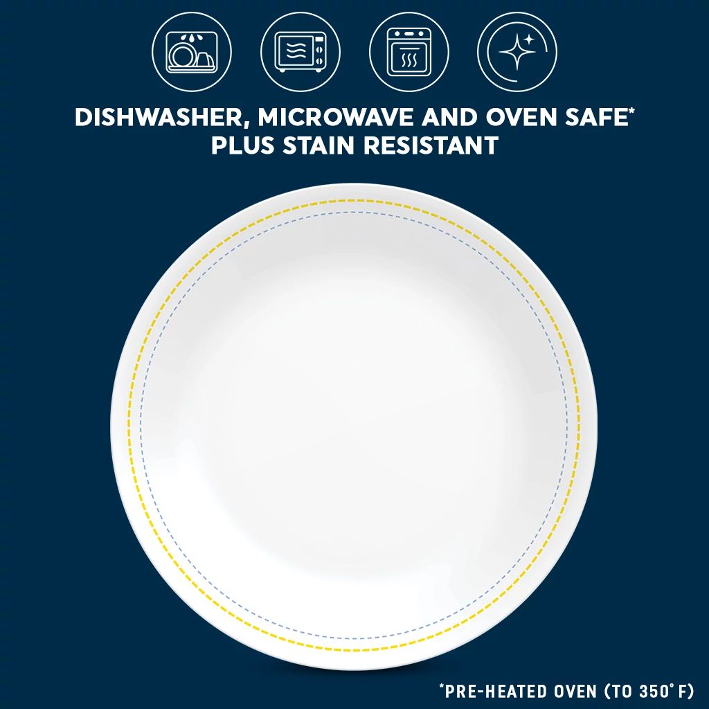 Amelia 8.5" Salad Plate with text dishwasher, microwave & ovensafe plus stain resistant