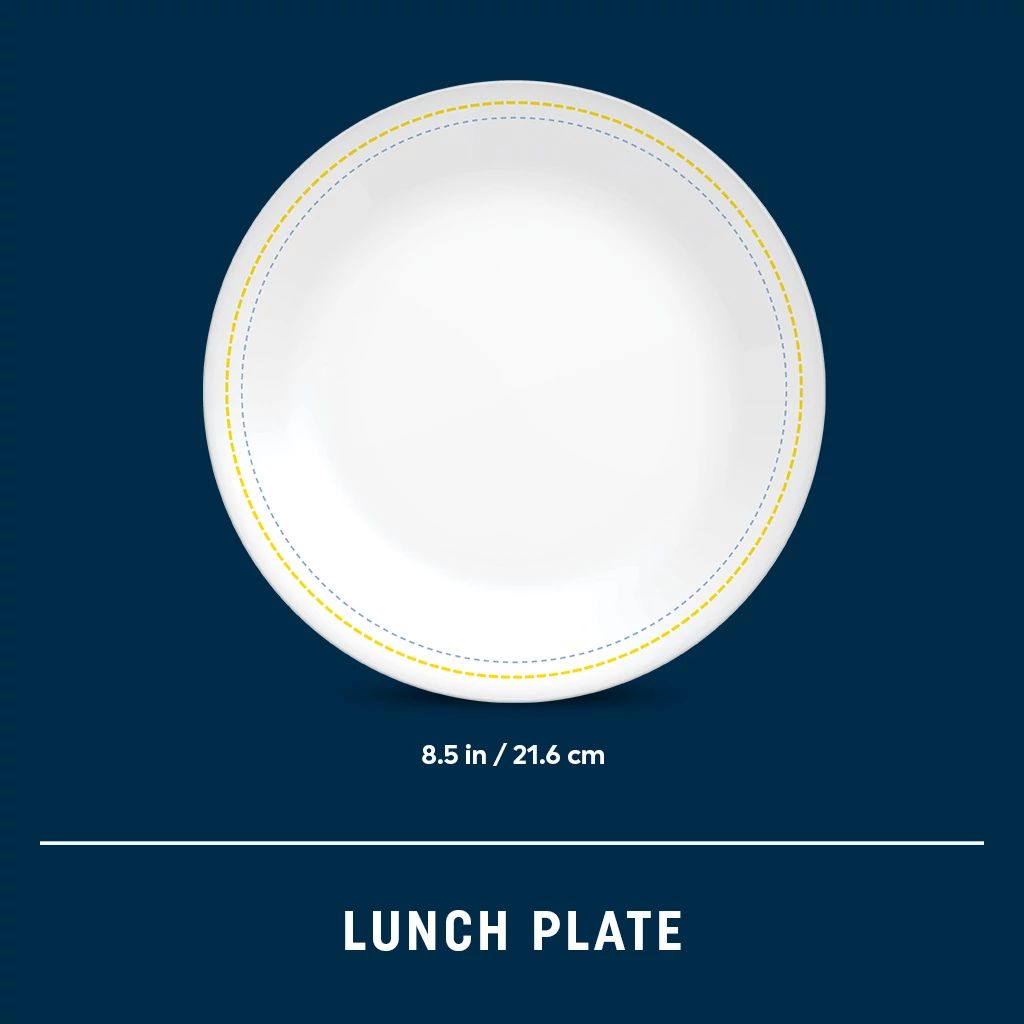 Amelia 8.5" Salad Plate with dimension of 8.5" diameter shown in the photo