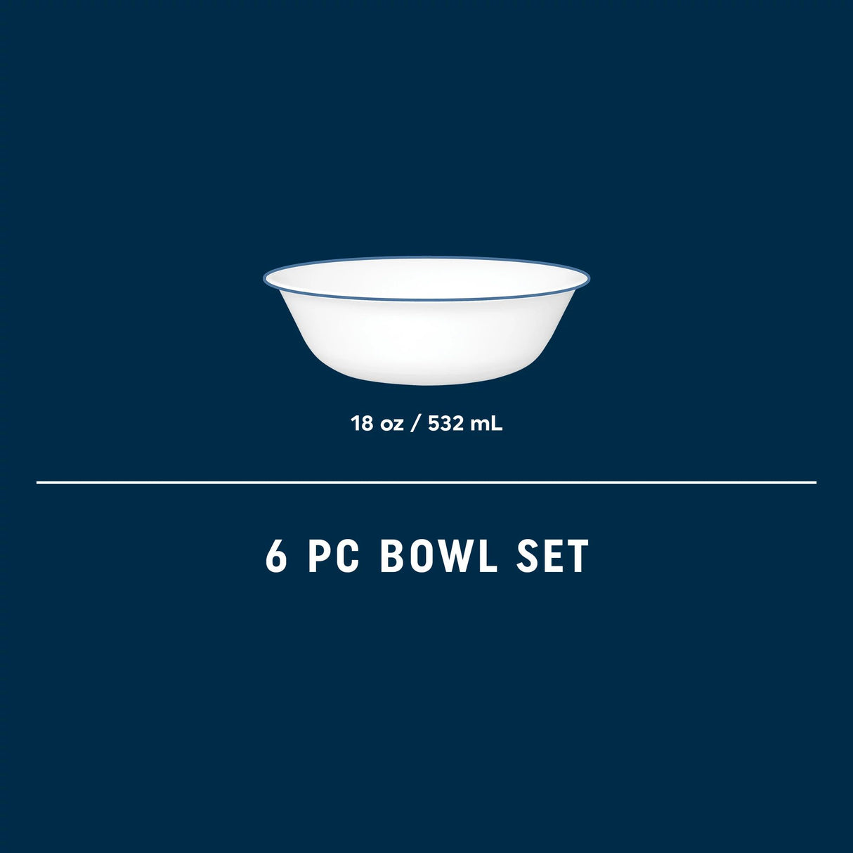 Botanical Stripes 18-ounce Bowls with text 6-piece bowl set