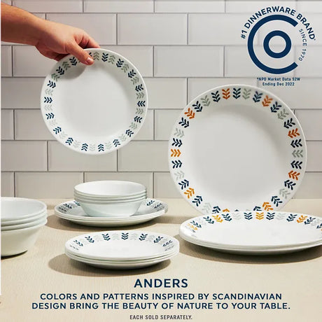 Anders dinnerware set on table with text #1 dinnerware brand