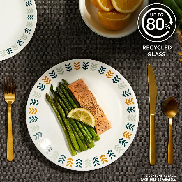 Anders 10.3" Dinner Plate shown with set up to 80% recycled glass