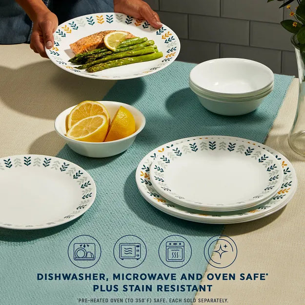 Anders Dinnerware with text dishwasher, microwave & ovensafe plus stain resistant