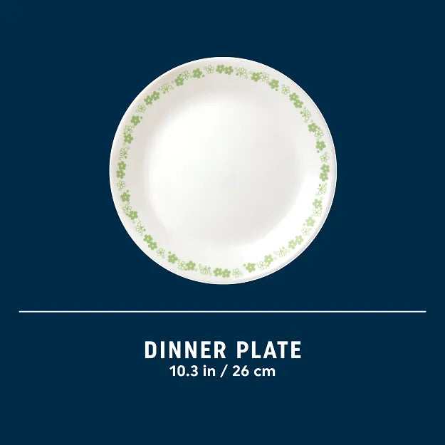 Spring Blossom Green 10.3" Dinner Plate with size shown on image
