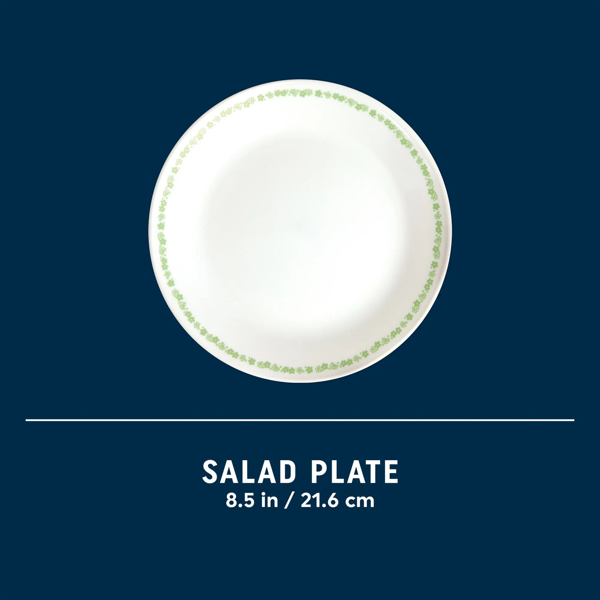 Spring Blossom 8.5" salad plate on dark background listing dimensions 21.6 cm