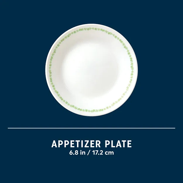 Spring Blossom appetizer plate with text showing size is 6.8" diameter