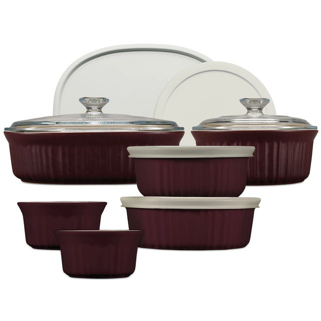 French Colors 12-piece Bakeware Set, Cabernet