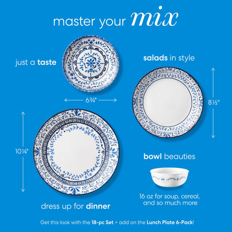  Portofino 6.75" Appetizer Plates, 6-pack with text master your mix