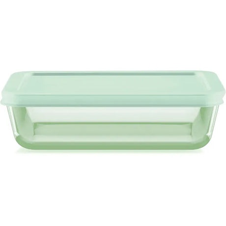 Simply Store® Tinted 3-cup Rectangle Storage with Green Plastic Lid 