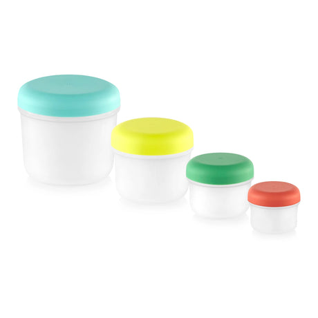 Meal Prep Mini 8-piece Plastic Storage Set with multi-color lids