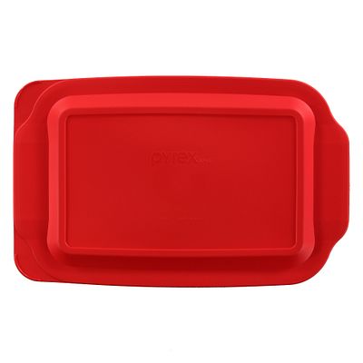 Red Lid for 3-quart Rectangular Glass Baking Dish