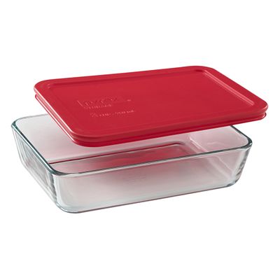 Simply Store® 3 Cup Rectangular Storage Dish w/ Red Lid